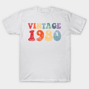 Vintage 1980 Retro Distressed Style Birthday Gift 40th Bday T-Shirt